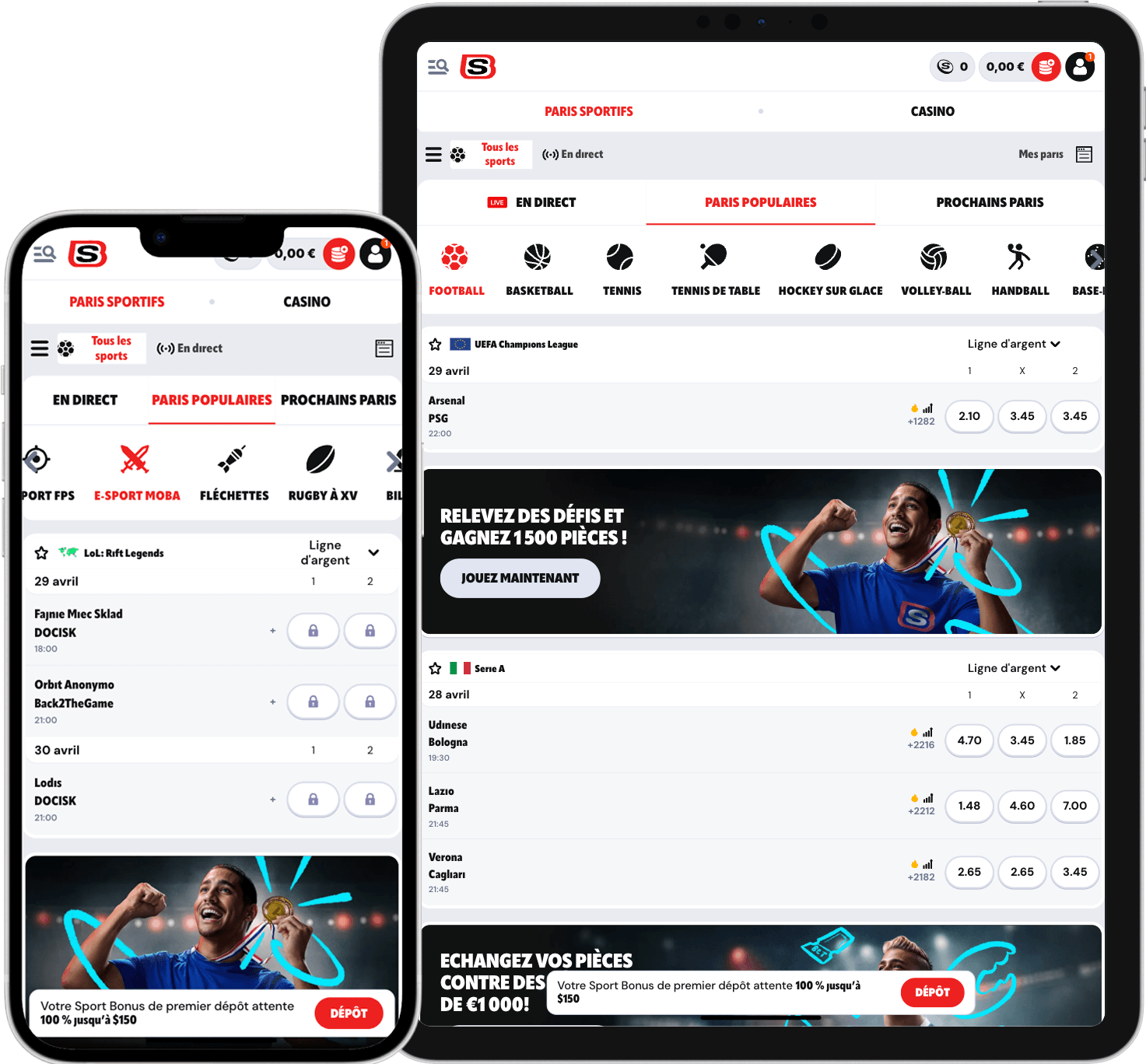 Paris sportifs sur Supabet – interface et types de paris disponibles